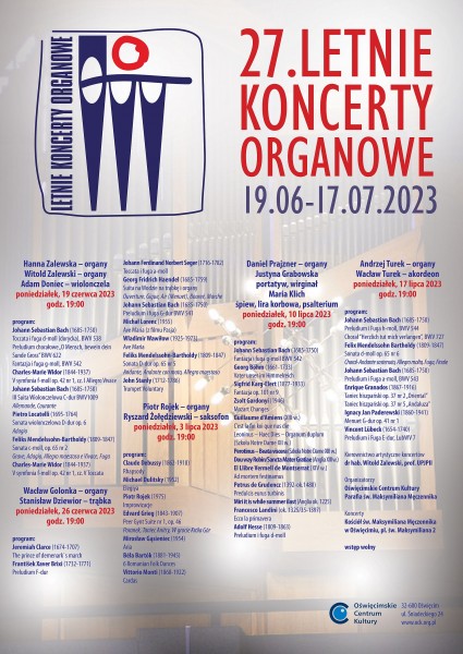 Plakat 27.Letnie Koncerty Organowe