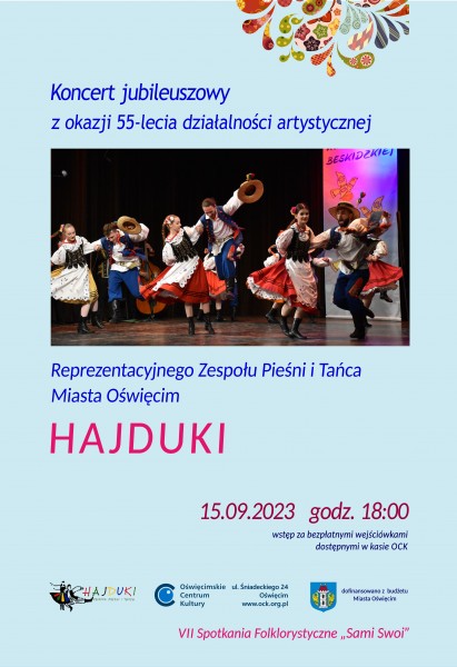 Plakat jubileuszowego koncertu Hajduków