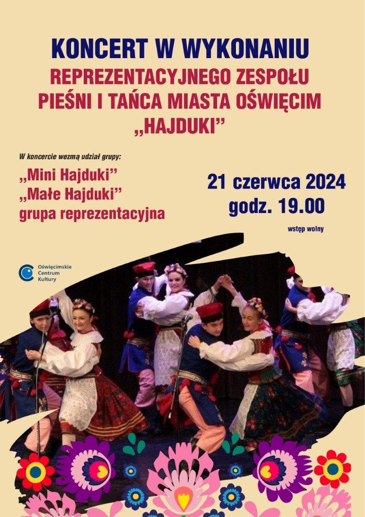 na plakacie collage zdjęć z koncertu Hajduków