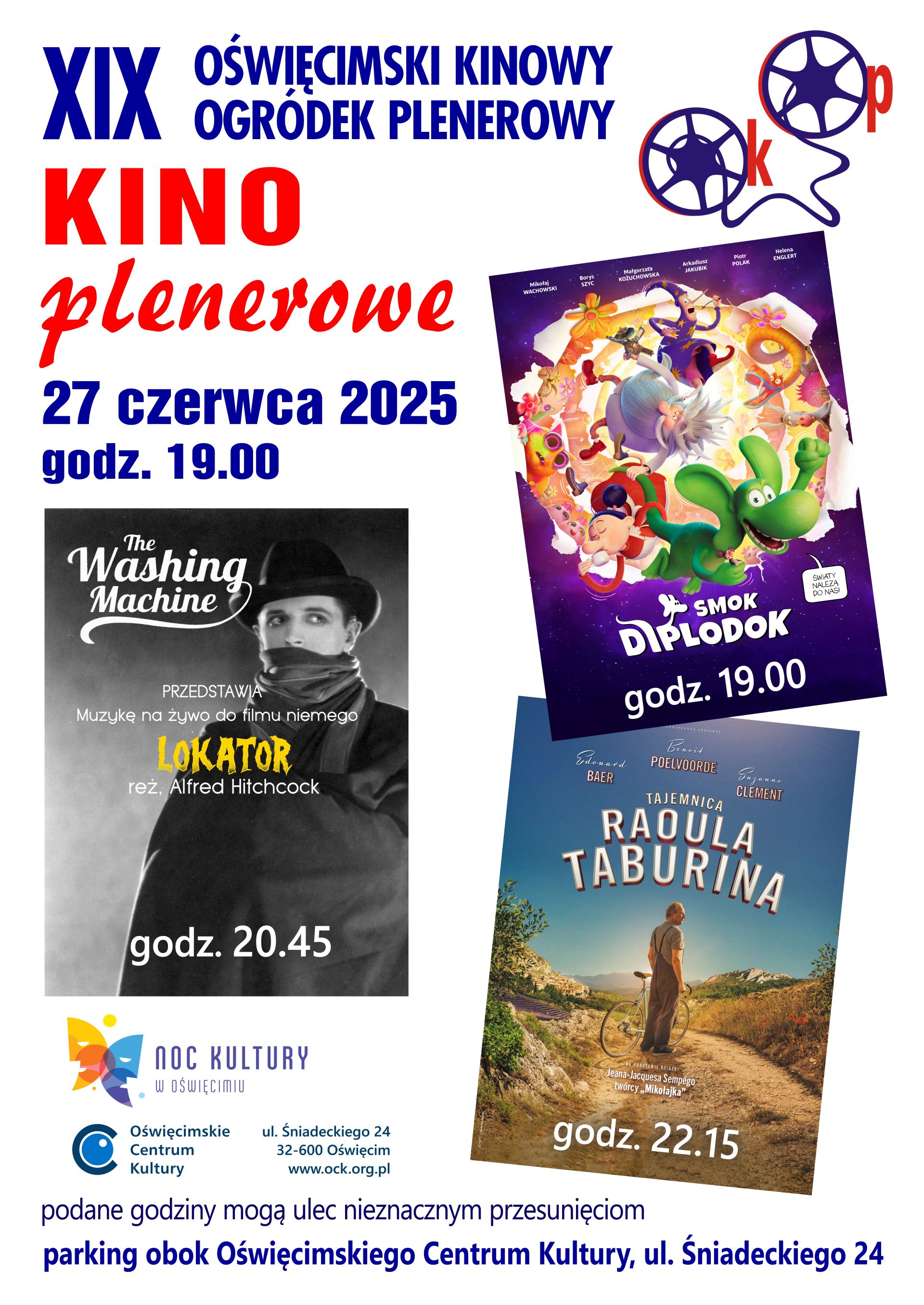 na plakacie collage z plakatów filmów prezentowanych podczas projekcji