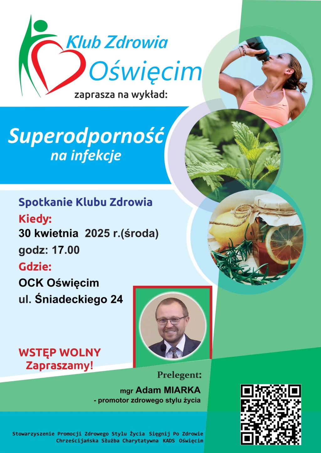 na plakacie collage zdjęć z roślin i wykładowcy