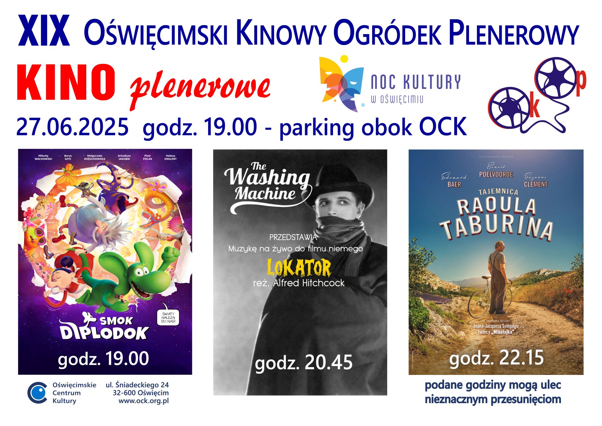 na banerze collage z plakatów filmów prezentowanych podczas projekcji