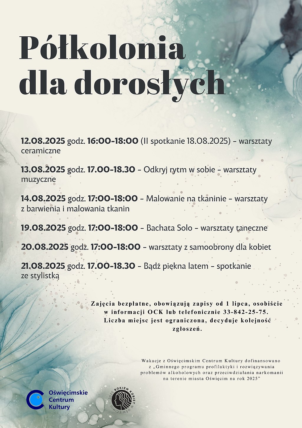 Wakacje z Oświęcimskim Centrum Kultury – Półkolonia dla dorosłych