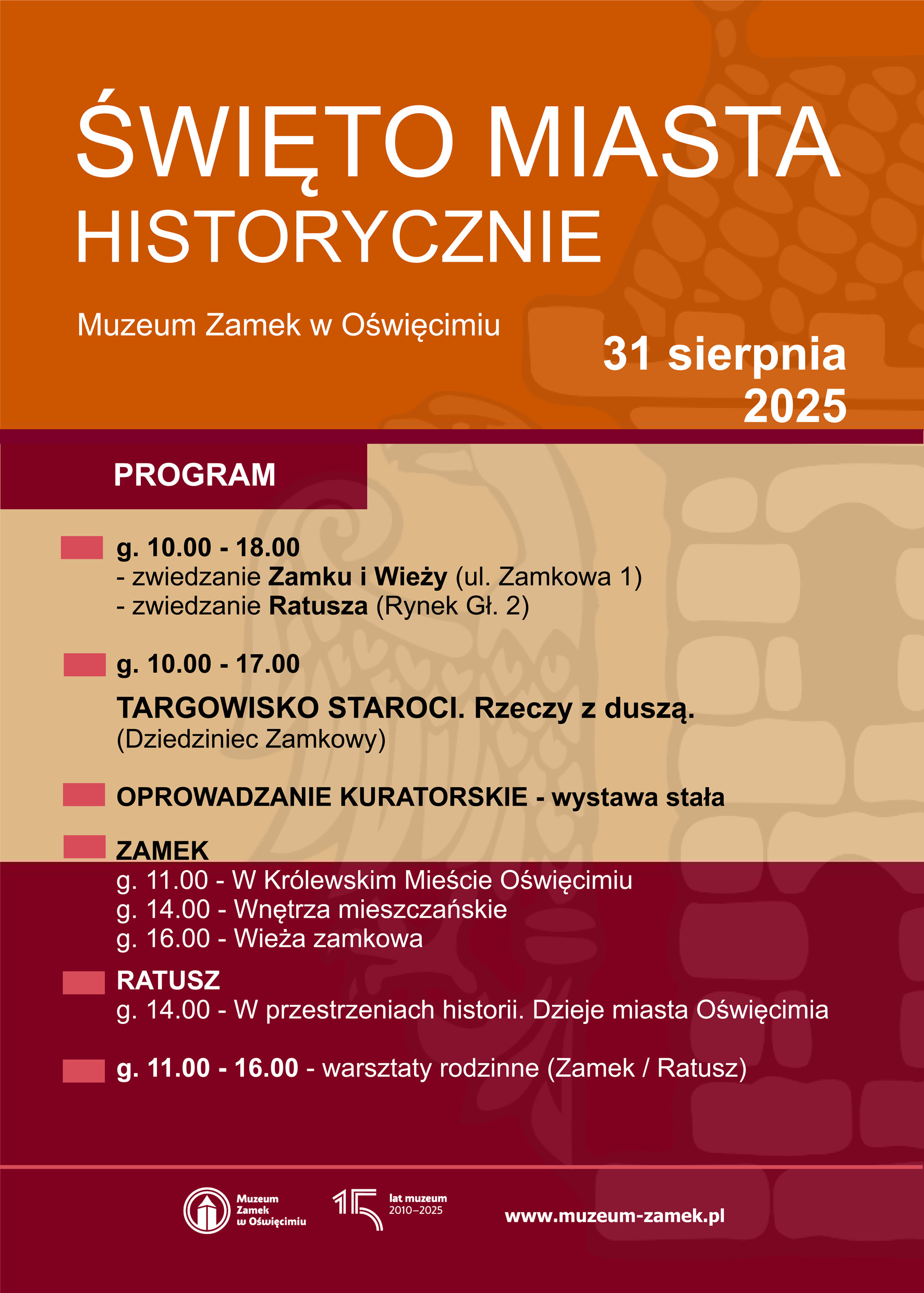na plakacie program wydarzeń historycznych
