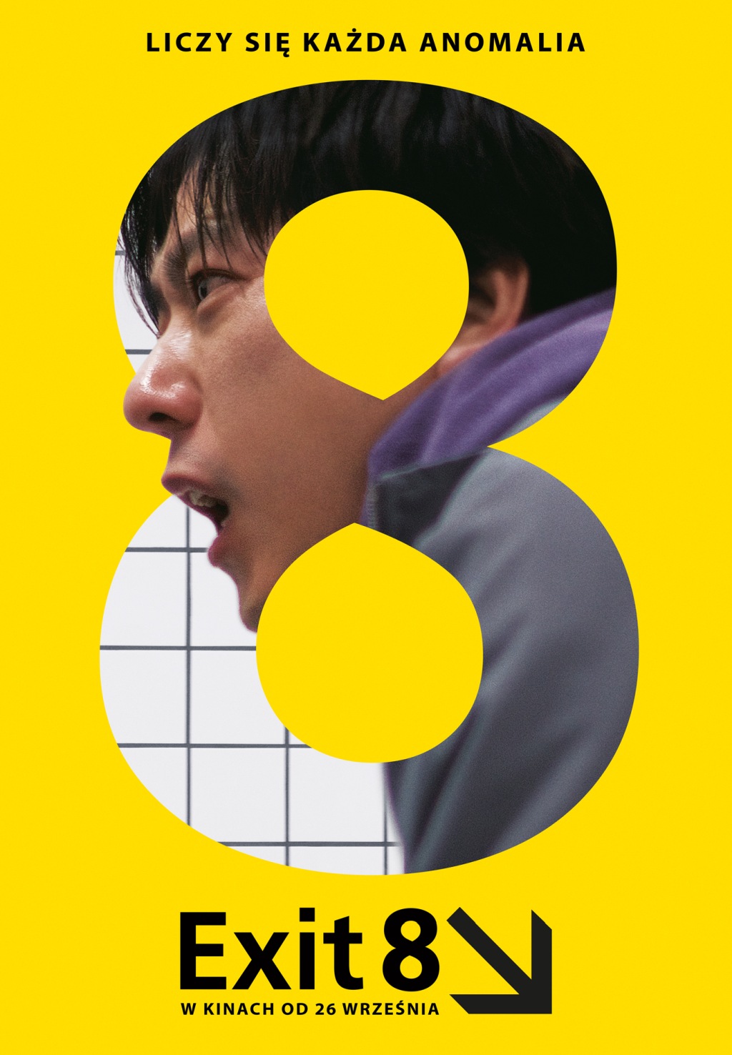 na plakacie fragment twarzy w liczbie osiem