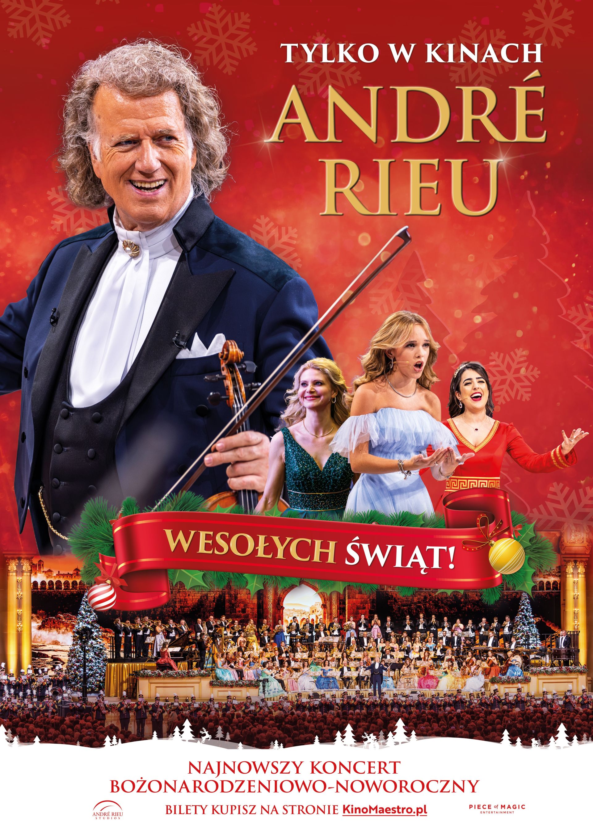 na plakacie Andre Rieu i inni wykonawcy koncertu