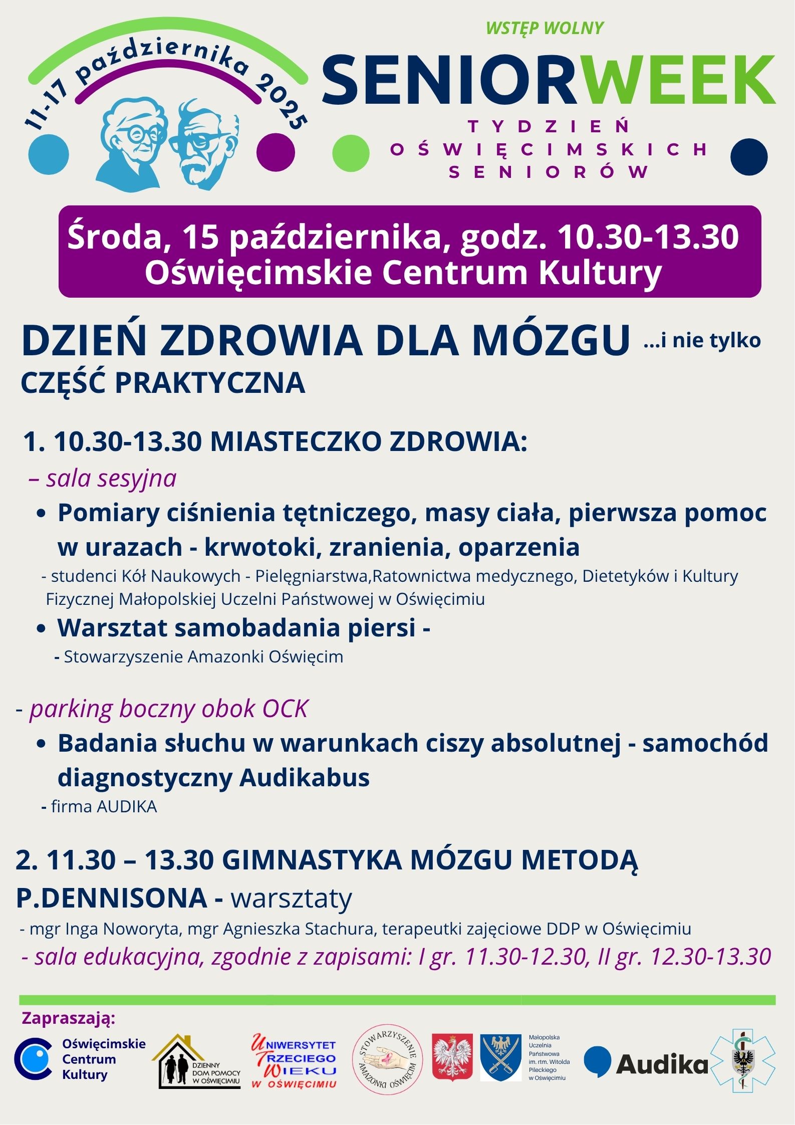 na plakacie program dnia zdrowia