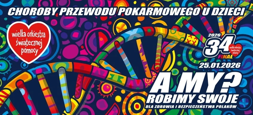 na kolorowym banerze serce oraz informacje tekstowe