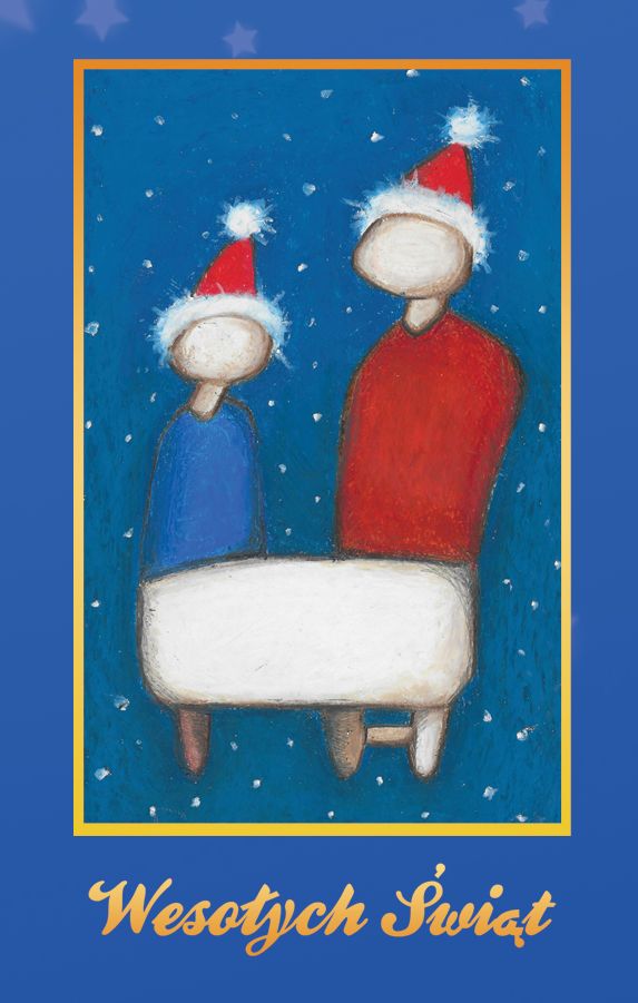 kolorowy obrazek z postaciami w czapkach czerwonych