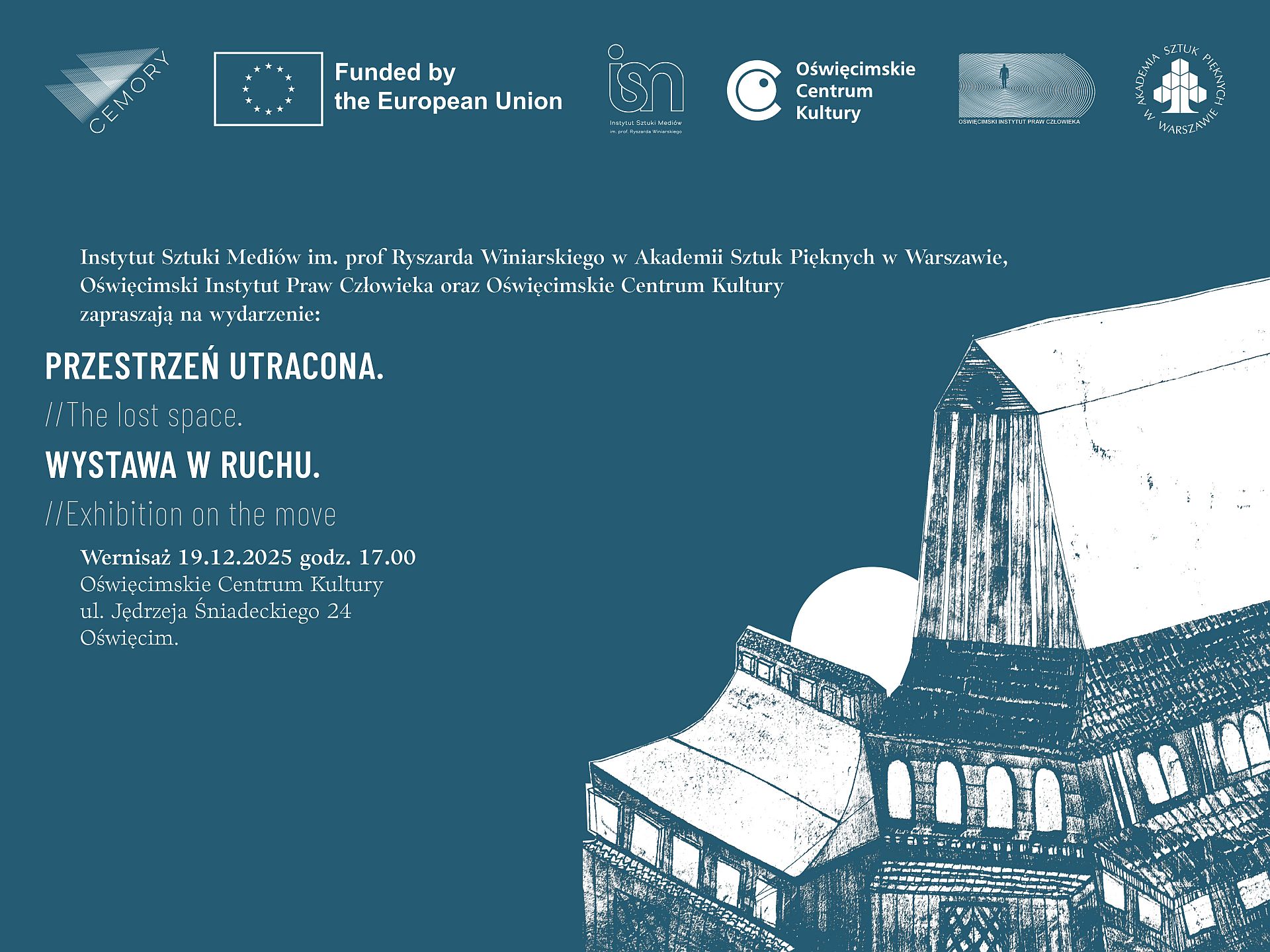 na ilustracji rysunek starej budowli i informacja tekstowa