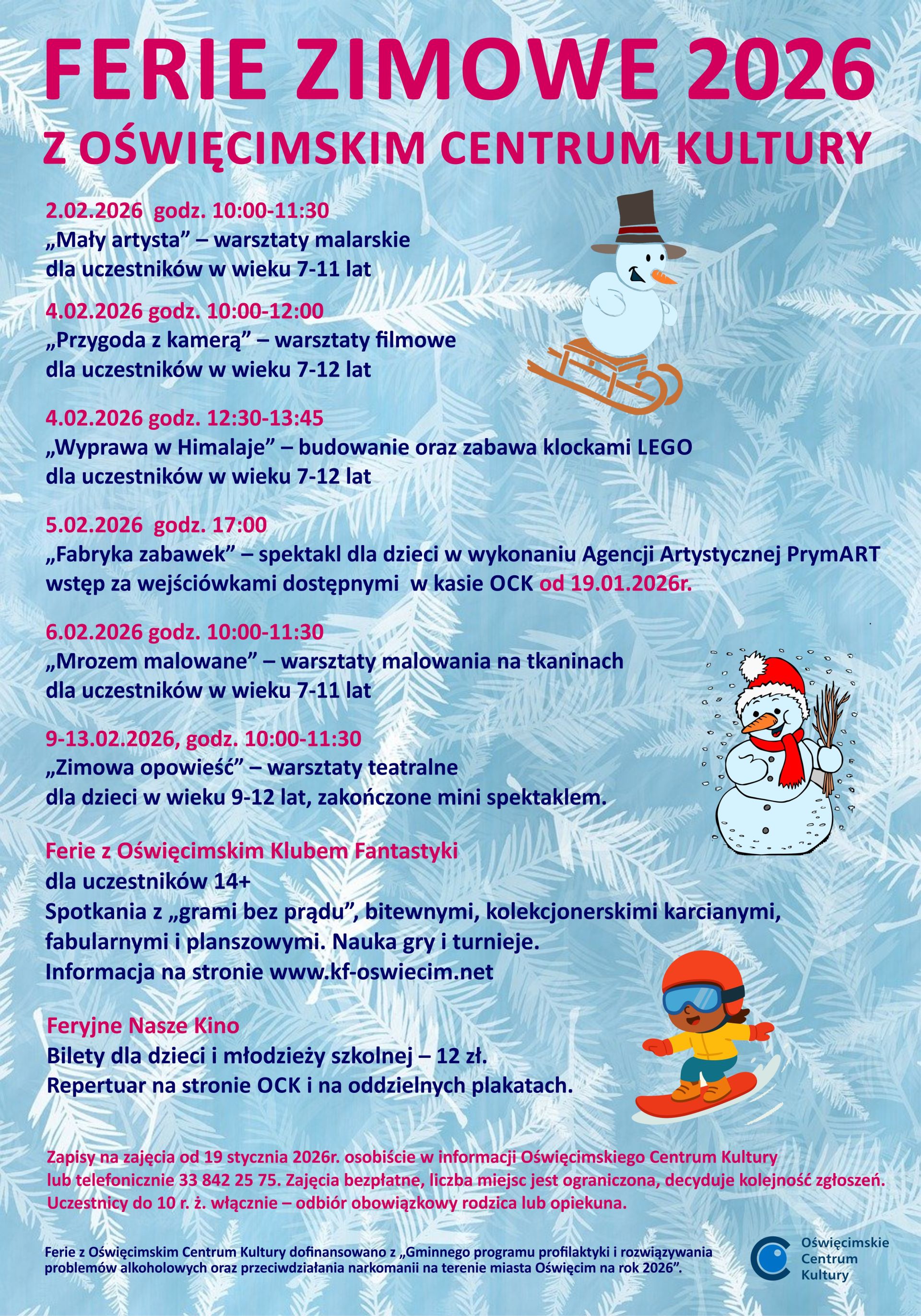 na plakacie program zajęć