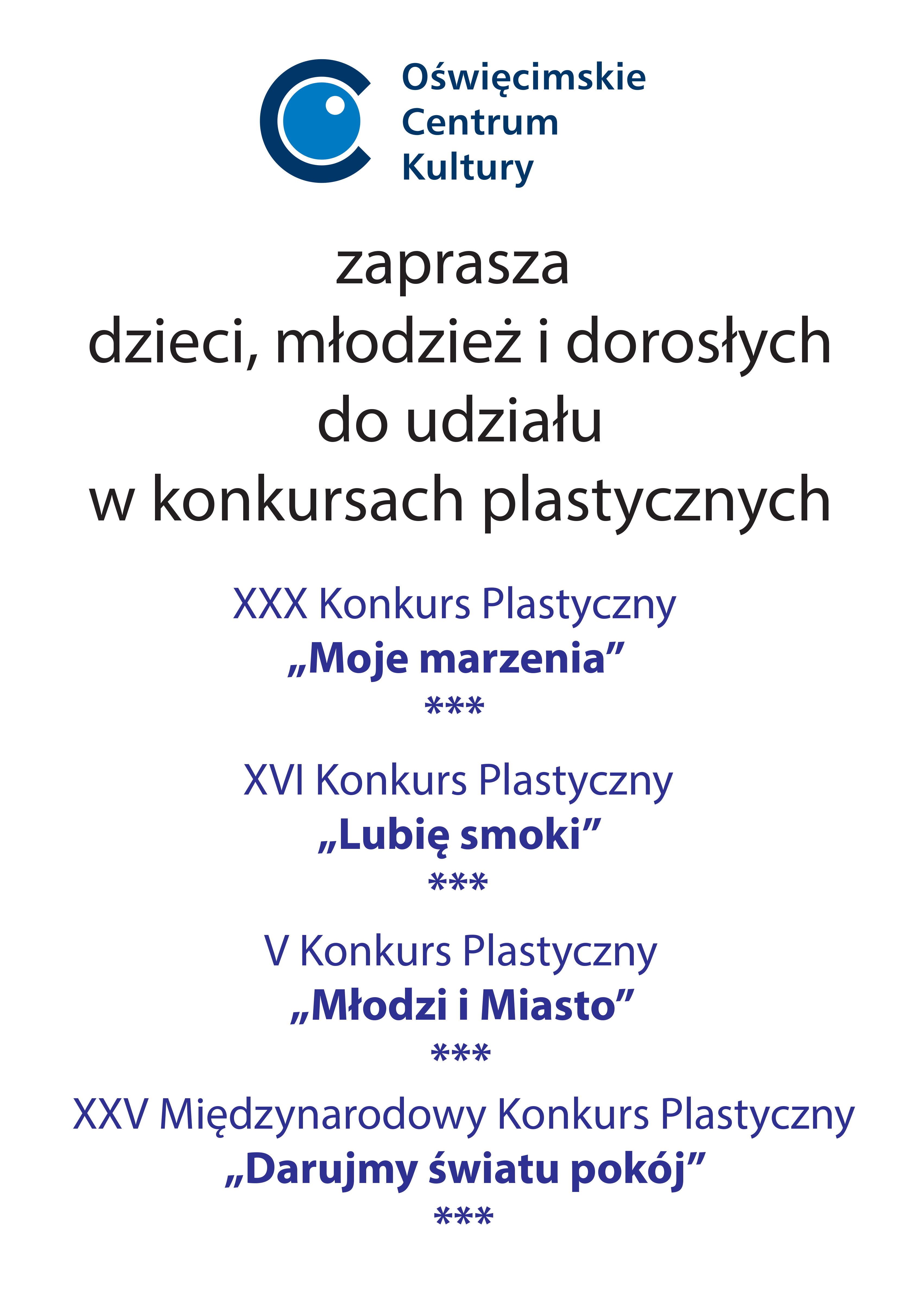 na ilustracji lista konkursów