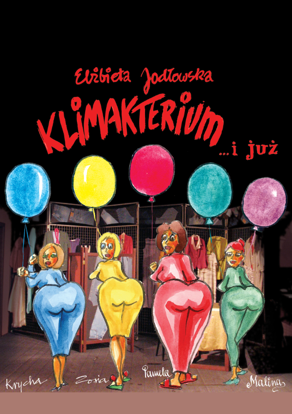 na plakacie rysowane postaci bohaterek spektaklu