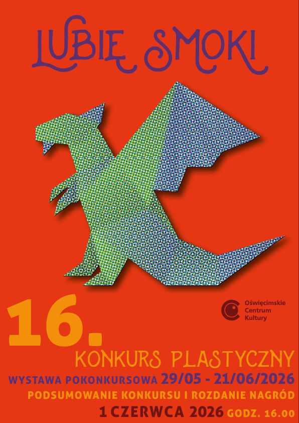 na plakacie smok i informacja o konkursie
