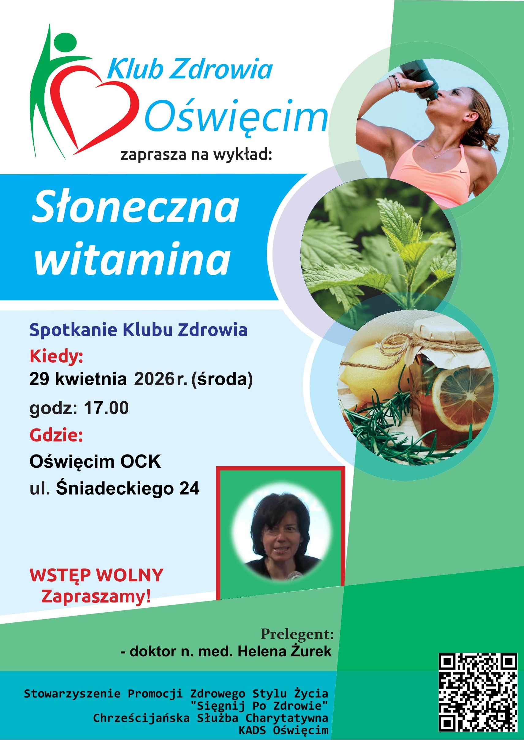 na plakacie collage zdjęć roślin i wykładowcy