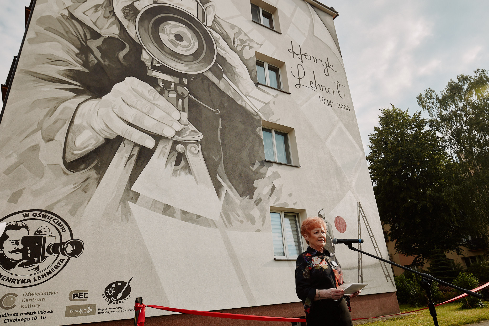Odsłonięcie muralu Henryka Lehnerta Oświęcim fot.Andrzej Rudiak