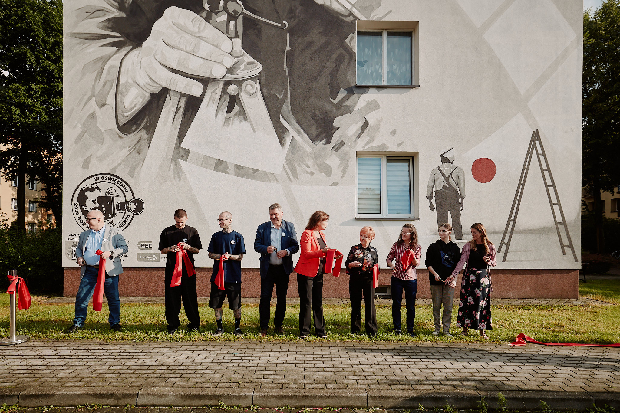 Odsłonięcie muralu Henryka Lehnerta Oświęcim fot.Andrzej Rudiak