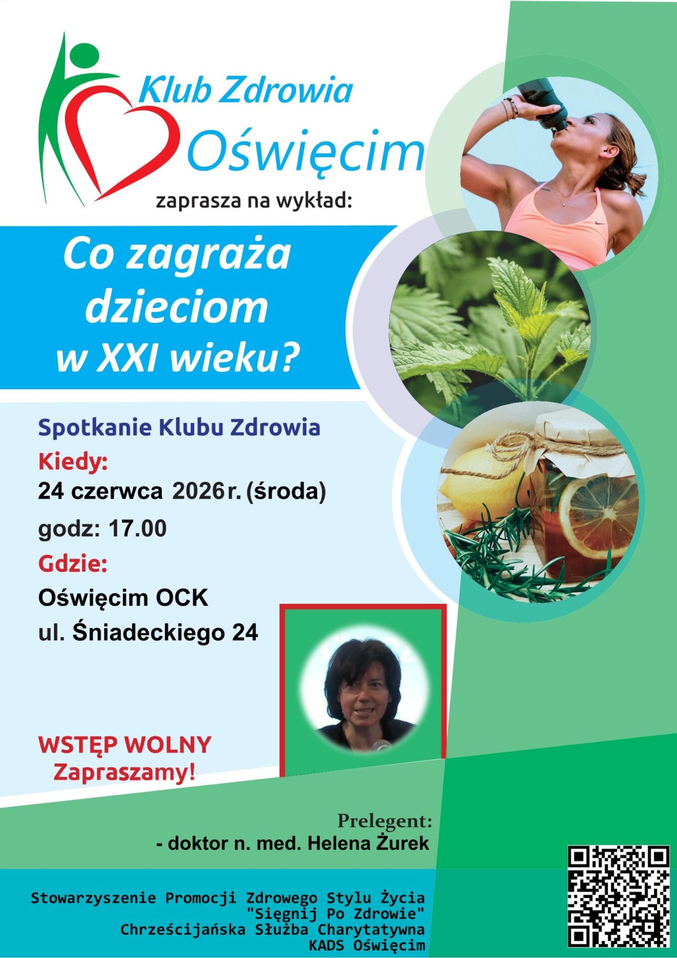 na plakacie collage zdjęć roślin i wykładowcy