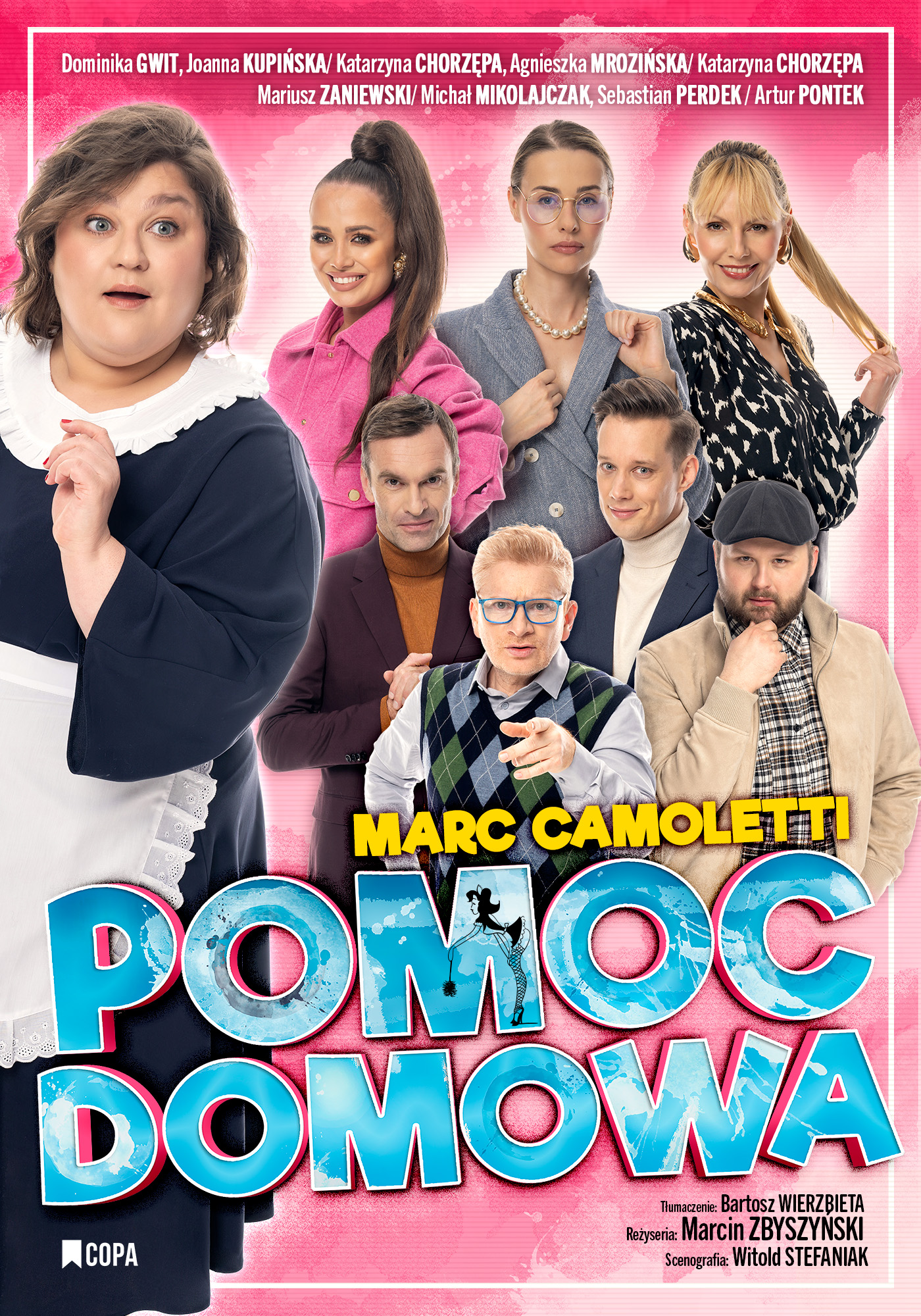 na plakacie aktorzy występujący w spektaklu
